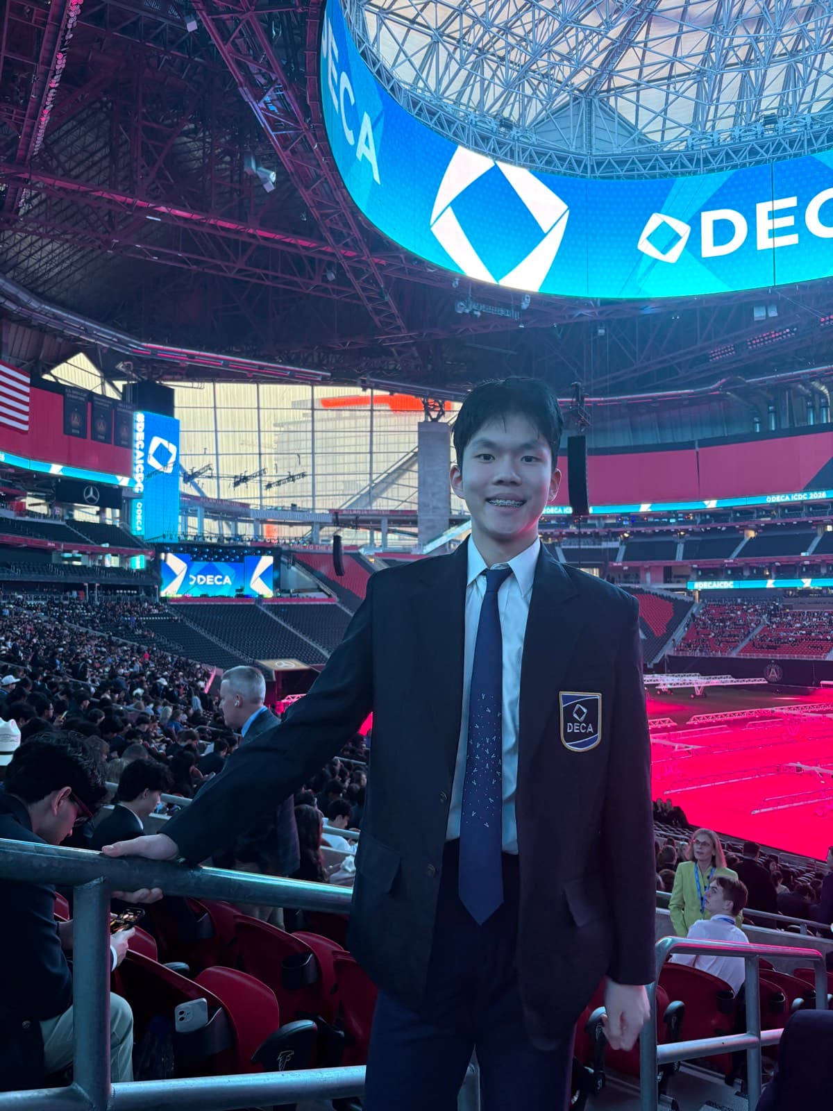 Dylan Hu at DECA ICDC 2026 in Mercedes-Benz Stadium, Atlanta